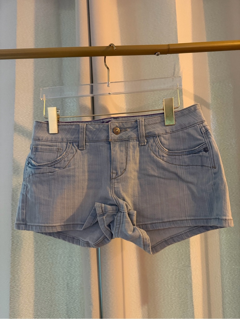 dELiA*s Light Blue Denim Low-Rise Jean Shorts